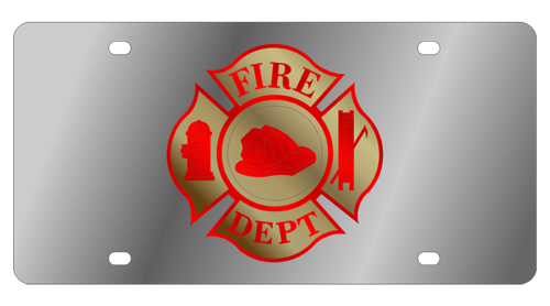 Lifestyle - SS Plate - Fire Department Cross