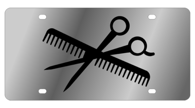 Lifestyle - SS Plate - Scissors & Comb