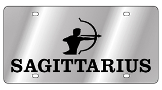 Zodiac - SS Plate - Sagittarius Logo / Word