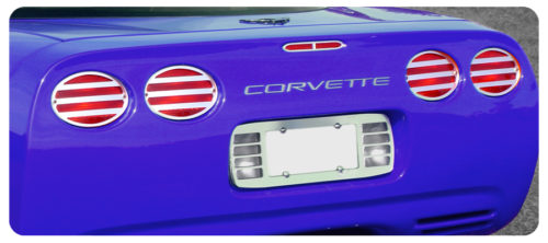C5 Corvette 5 Piece Acrylic Taillight Louver & Hardware Pack