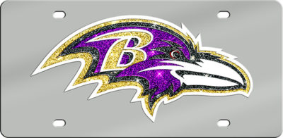 Baltimore Ravens mirrored 30814 laser-cut license plate