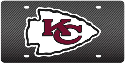 Kansas City Chiefs 33043 carbon fiber laser-cut license plate