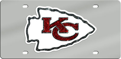 Kansas City Chiefs 33044 mirrored laser-cut license plate