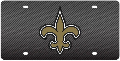 New Orleans Saints 33445 carbon fiber laser-cut license plate