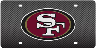 San Francisco 49ers 34973 carbon fiber laser-cut license plate