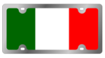 International Flag - Stainless Steel License Plate - Italy(Colors)