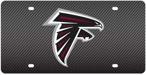 Atlanta Falcons Laser-Cut Carbon Fiber License Plate - Official NFL licensed