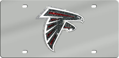 Atlanta Falcons Laser-Cut Mirrored License Plate - Official NFL licensed