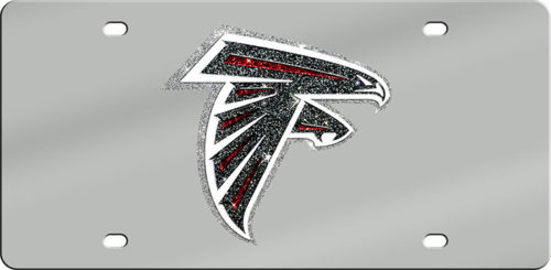 Atlanta Falcons Laser-Cut Mirrored License Plate - Official NFL licensed