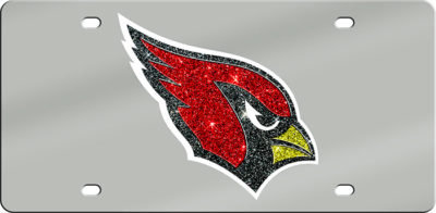 Arizona Cardinals Laser-Cut Mirrored License Plate - Official NFL licensed