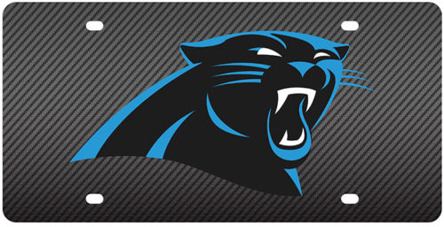 Carolina Panthers Laser-Cut Carbon Fiber License Plate - Official NFL licensed