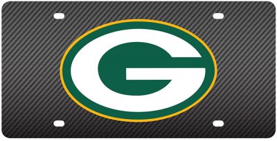 Greenbay Packers Giants Laser-Cut Carbon Fiber License Plate - Official NFL licensed