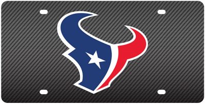 Houston Texans Laser-Cut Carbon Fiber License Plate - Official NFL licensed