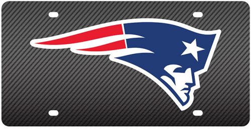 New England Patriots Laser-Cut Carbon Fiber License Plate - Official NFL licensed