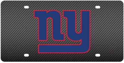 New York Giants Laser-Cut Carbon Fiber License Plate - Official NFL licensed