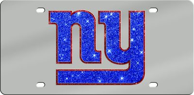New York Giants Laser-Cut Mirrored License Plate - Official NFL licensed