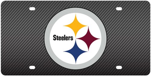 Pittsburgh Steelers Laser-Cut Carbon Fiber License Plate - Official NFL licensed