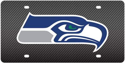 Seattle Seahawks Laser-Cut Carbon Fiber License Plate - Official NFL licensed