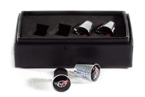 Chrome Valve Stem Caps - Choose Design: Corvette, Ford, C5, C6, Mustang, Jeep and more...