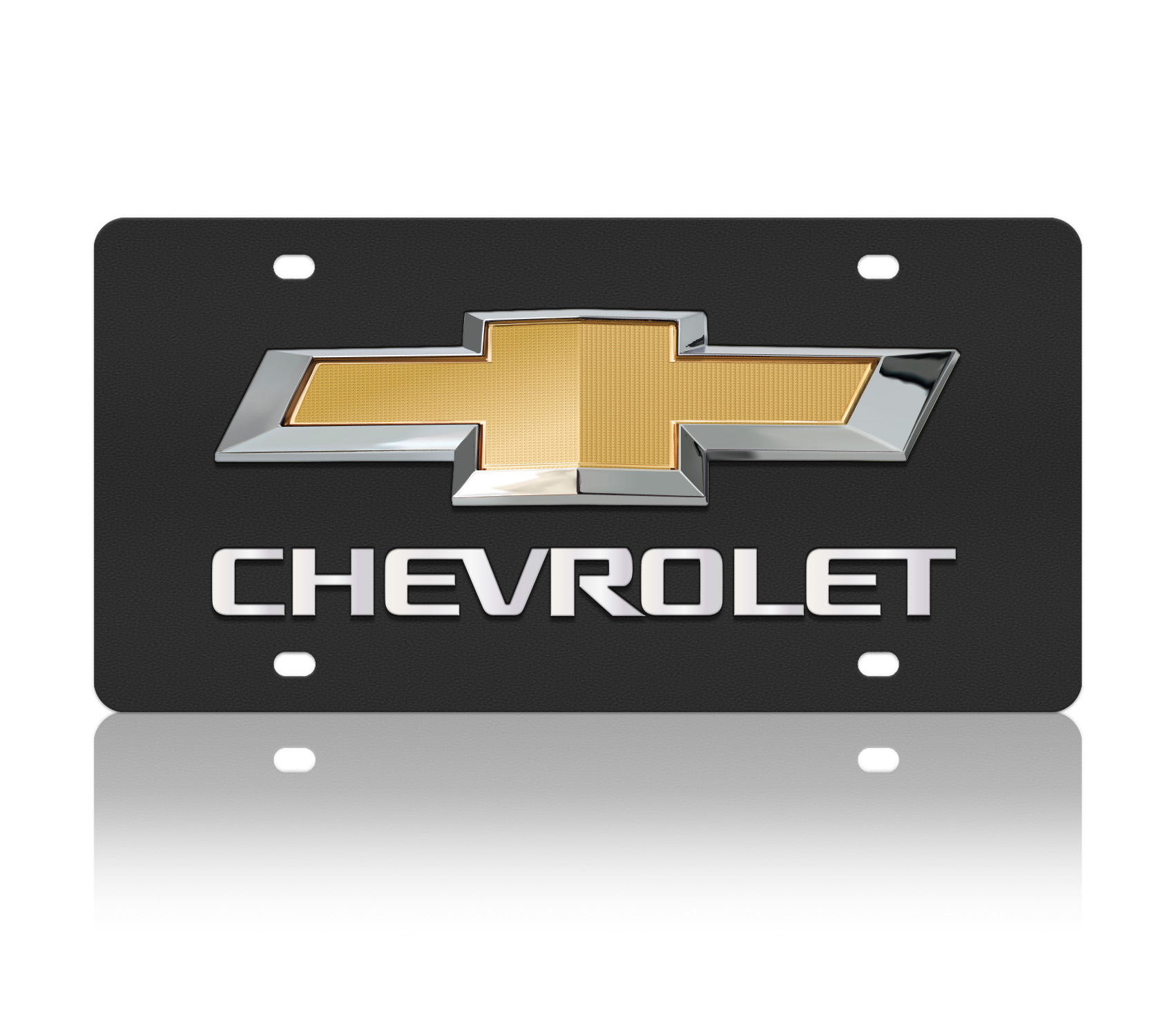Carbon Steel License Plate - Chevrolet Bowtie and word