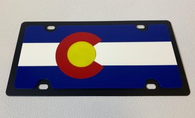 Flag of Colorado Carbon Steel License Plate