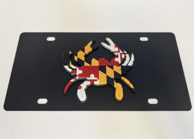 Maryland State Crab Flag Carbon Steel License Plate