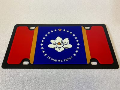Mississippi State Flag Carbon Steel License Plate