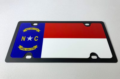 North Carolina State Flag Carbon Steel License Plate