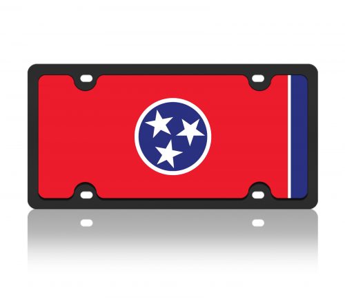 Tennessee Flag Carbon Steel License Plate