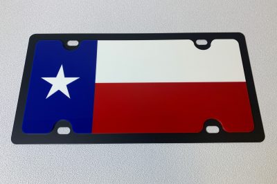 Texas State Flag Carbon Steel License Plate