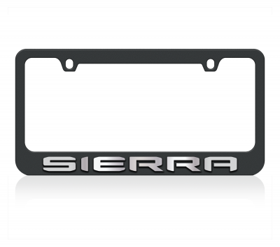 Black License Plate Frame- Mirror Sierra Word