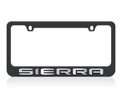 Black License Plate Frame- Mirror Sierra Word