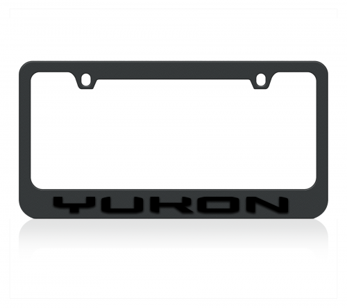 Black License Plate Frame- Yukon Black Word