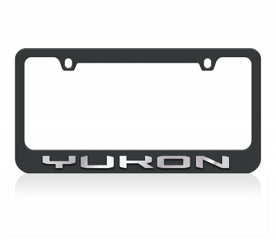Black License Plate Frame- GMC Yukon Mirror Word