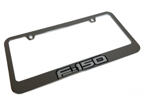 Ford F-150 Chrome License Plate Frame- Side Angle